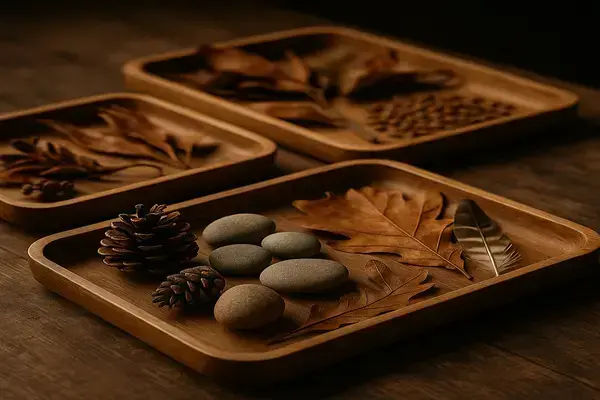 Como Criar Bandejas Sensoriais Montessori com Objetos Naturais