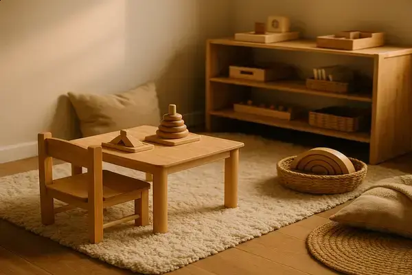 Ideias de Cantinhos Montessori para Salas Pequenas Modernas