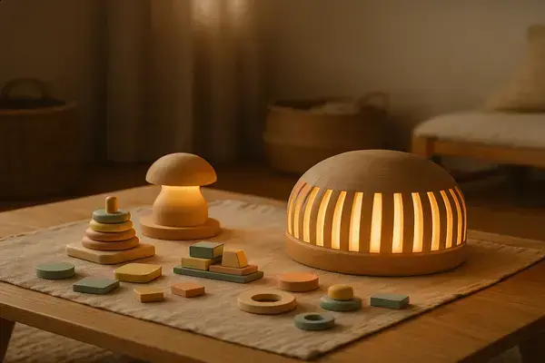 Iluminação Montessori Suave para Ambientes Infantis Compactos