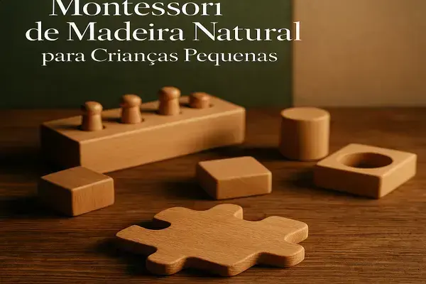 Materiais Montessori de Madeira Natural para Crianças Pequenas