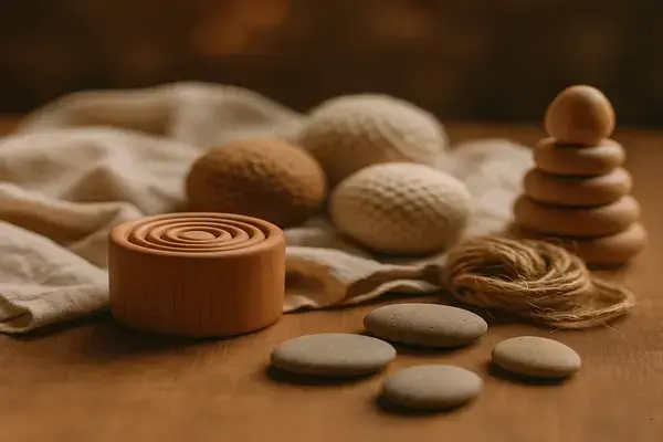Objetos Montessori Naturais para Desenvolvimento Sensorial Infantil